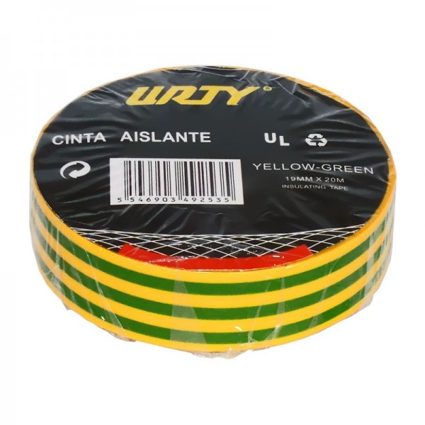 Insulation tape 19 mm x 20 m yellow / green